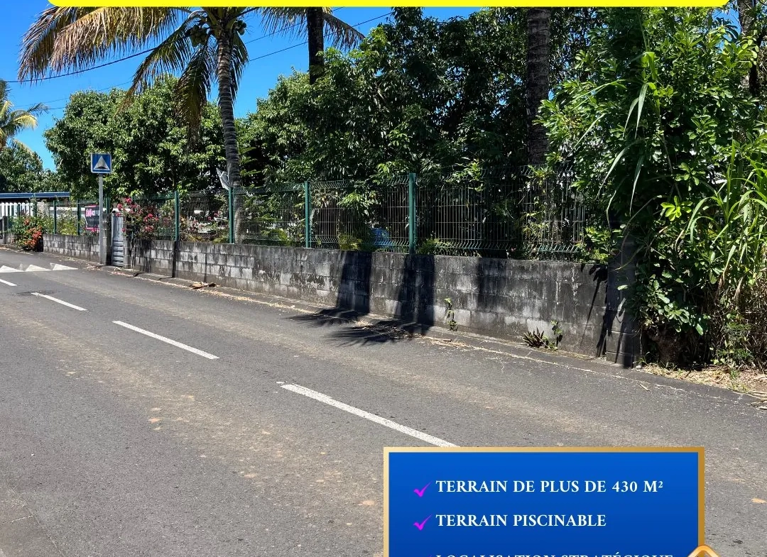 Terrain constructible de 435 m² à Bras-Panon, emplacement idéal et résidentiel 