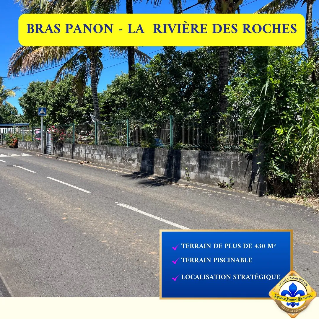 Terrain constructible de 435 m² à Bras-Panon, emplacement idéal et résidentiel 