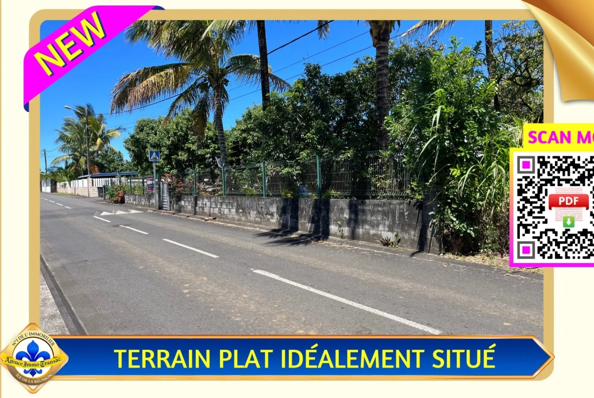 Terrain constructible de 435 m² à Bras-Panon, emplacement idéal et résidentiel 