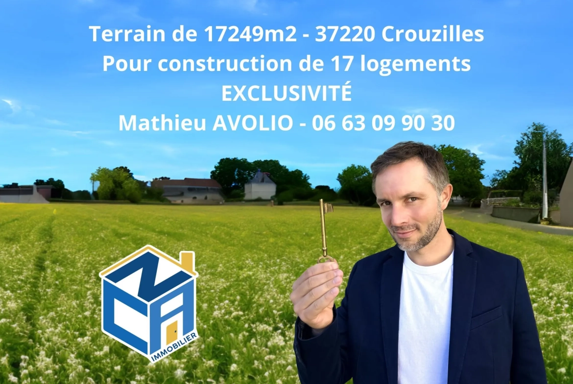 Terrain constructible de 17 249 m² sous OAP pour projet de 17 logements à Crouzilles 
