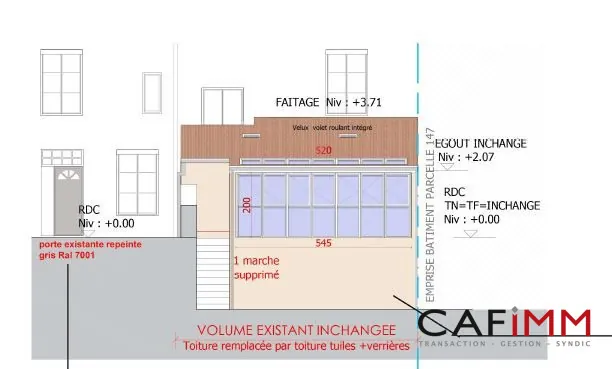 À vendre à Caluire : plateau brut de 62 m² avec jardin de 190 m² à aménager 