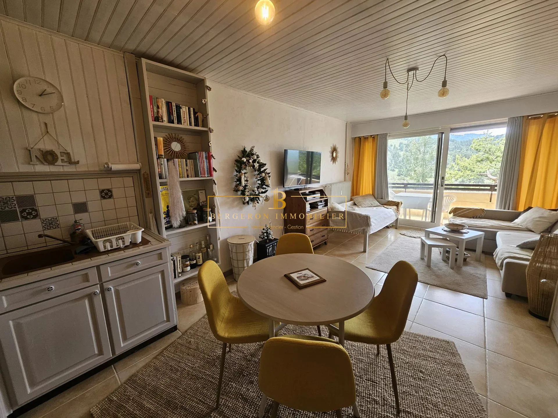 Studio à vendre à Gréolières avec balcon et vue sur pistes – Investissement idéal 