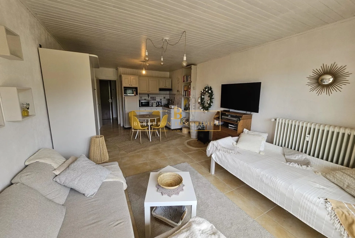 Studio à vendre à Gréolières avec balcon et vue sur pistes – Investissement idéal 