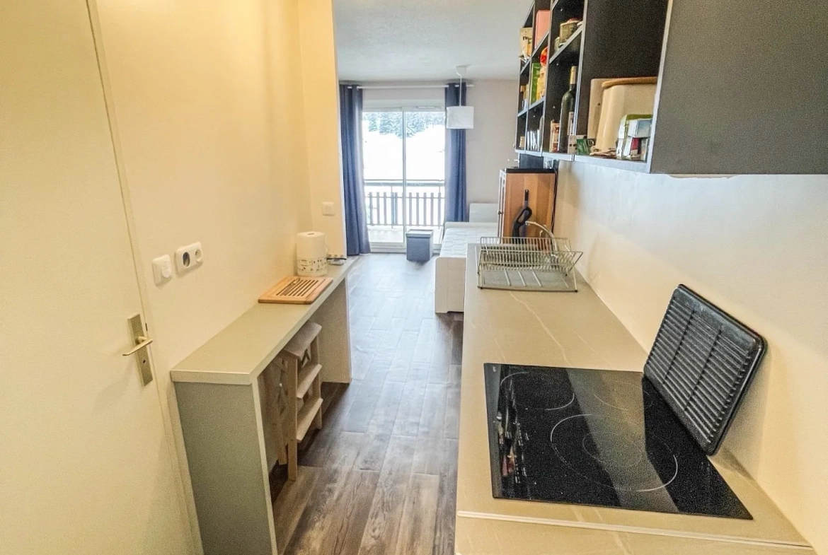 SuperDévoluy - Charmant T2 face aux pistes, 28 m² rénové avec balcon 