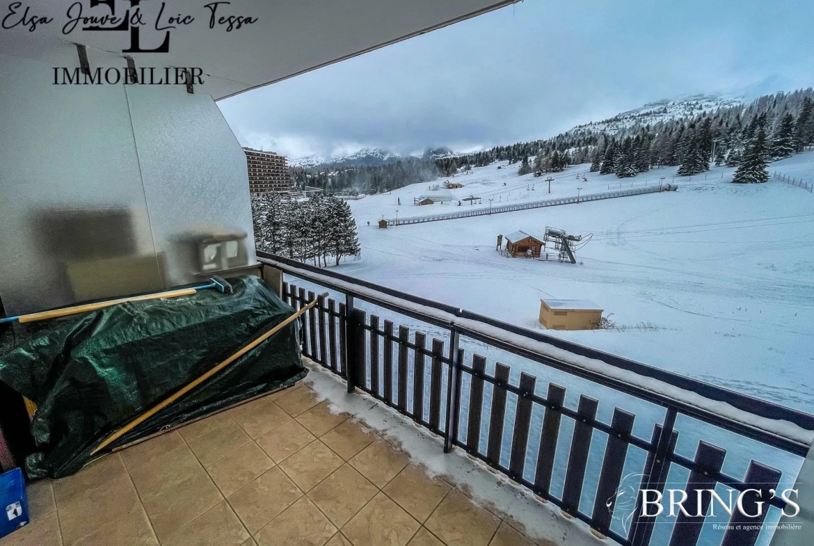 SuperDévoluy - Charmant T2 face aux pistes, 28 m² rénové avec balcon 