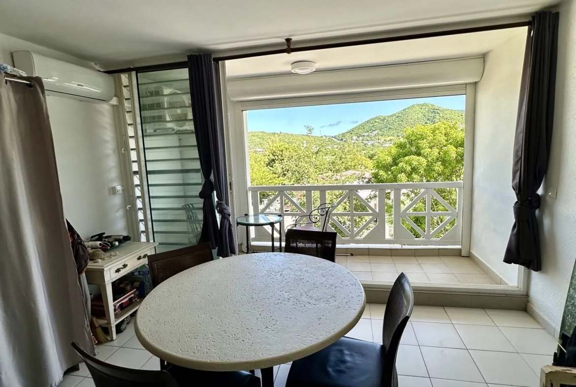 Studio à vendre avec balcon à Marigot - Résidence calme et vue dégagée 