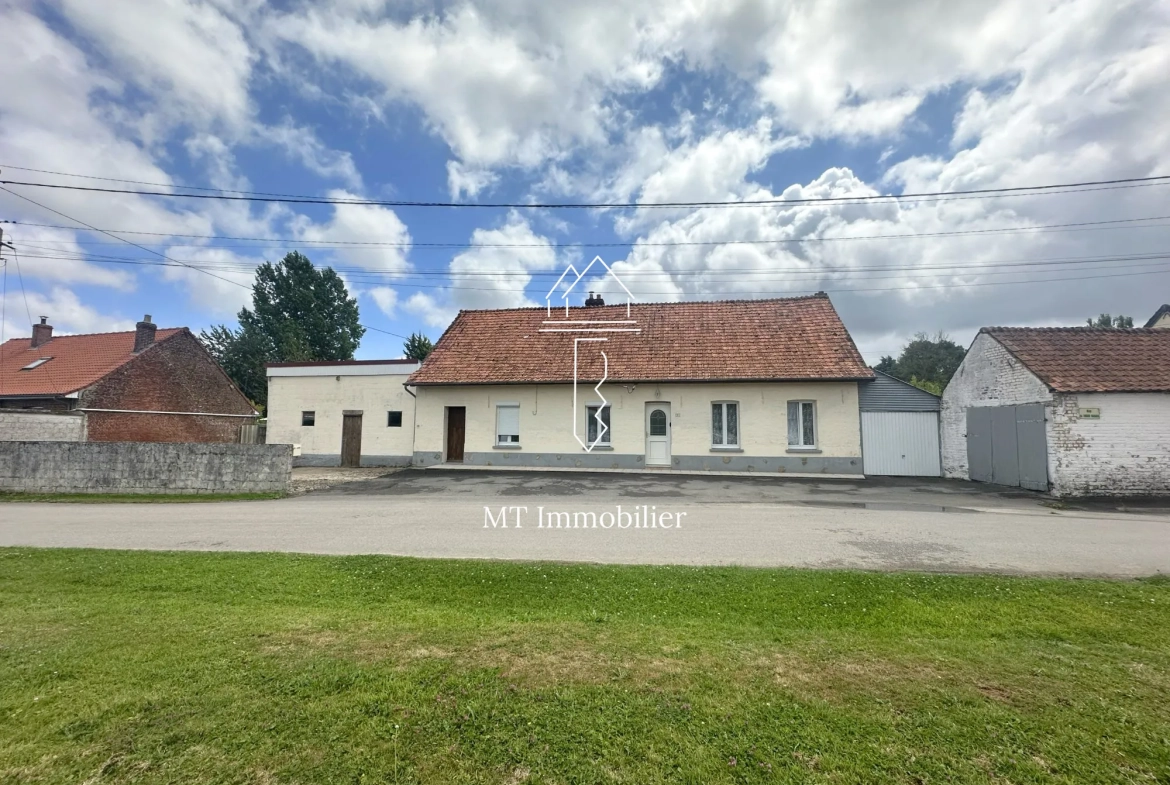 Maison à rénover de 110 m² avec grand terrain à Radinghem, secteur calme 