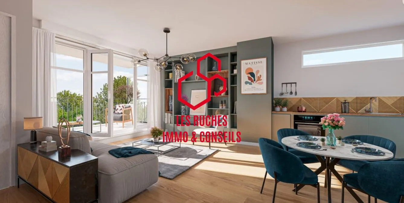 À vendre appartement T2 lumineux de 40,35 m² à Igny, proche commodités 