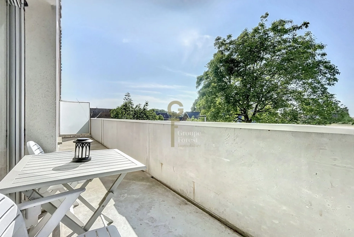 Appartement 2 pièces de 46 m² en vente à Linselles, loué, avec grand balcon 