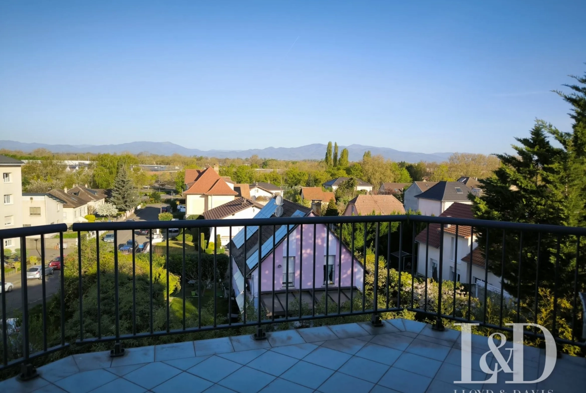Terrasse vue sur les Vosges Appartement T3 à vendre avec terrasse et vue sur les Vosges à Mulhouse 