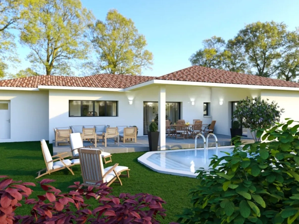Maison neuve 3 chambres avec garage sur terrain de 977 m² à Bretagne de Marsan
