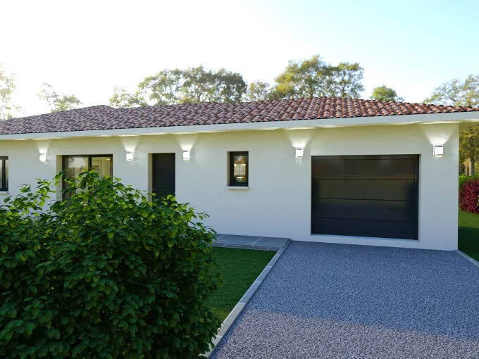 Maison neuve 3 chambres avec garage sur terrain de 977 m² à Bretagne de Marsan 