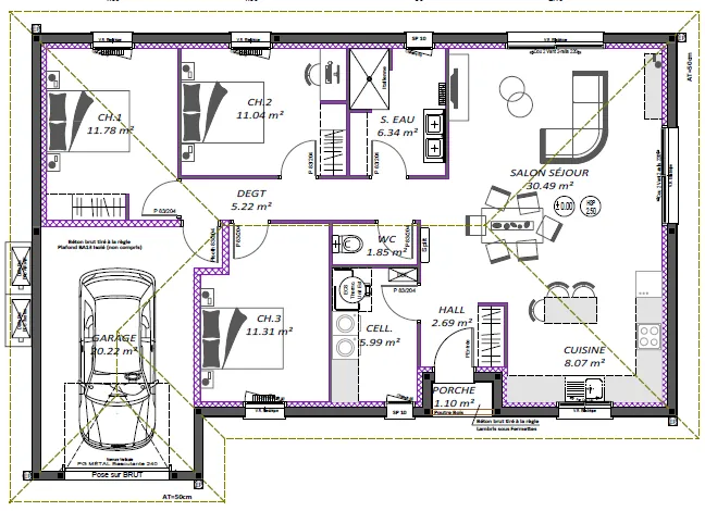 Maison neuve 95 m² avec garage et 3 chambres à Vielle-Saint-Girons 