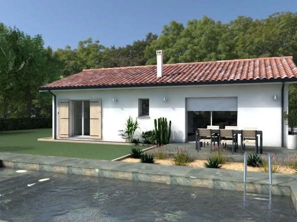 Terrain viabilisé et maison moderne à Hagetmau – Projet clé en main