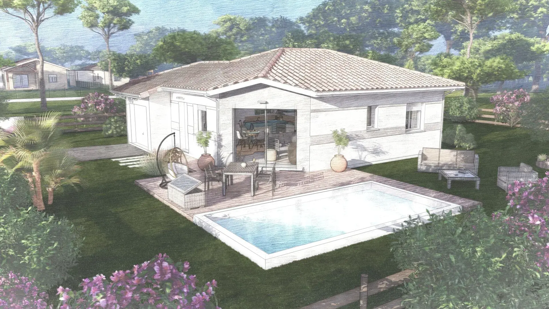 Maison 2 chambres avec garage à Bas Mauco proche Mont de Marsan 
