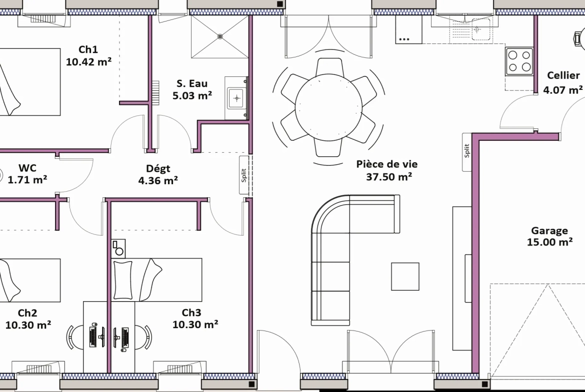 Maison neuve de 84 m² avec 3 chambres à Gontaud-de-Nogaret 