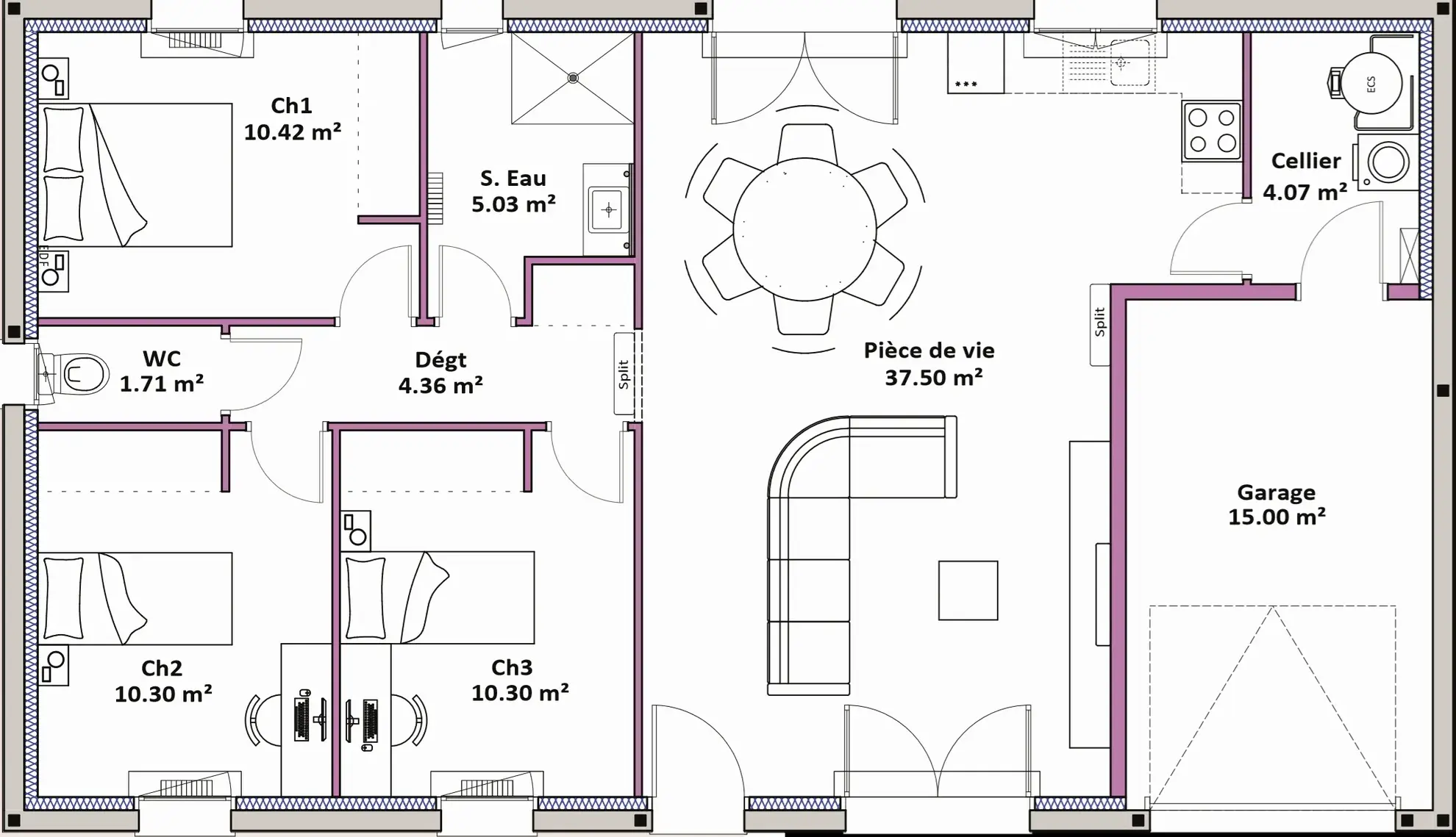 Maison neuve de 84 m² avec 3 chambres à Gontaud-de-Nogaret 