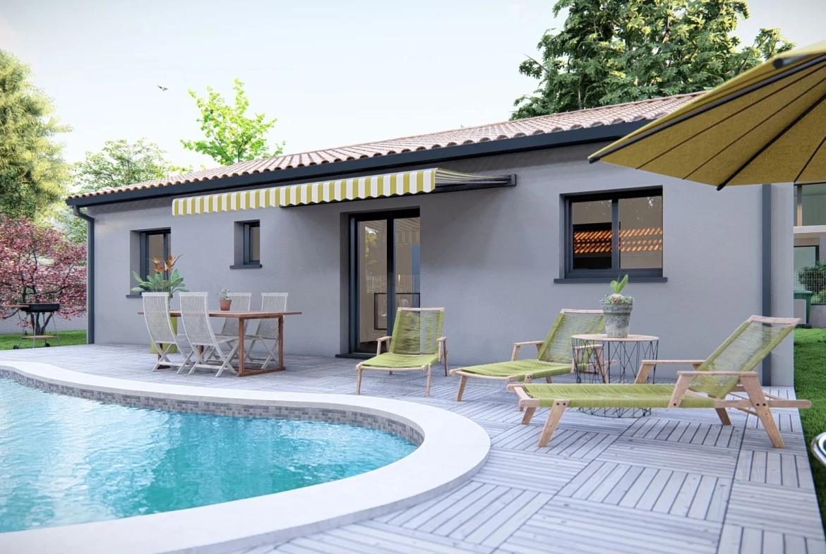 Maison neuve T3 à Gardouch avec garage et terrasse sur terrain de 400 m² 
