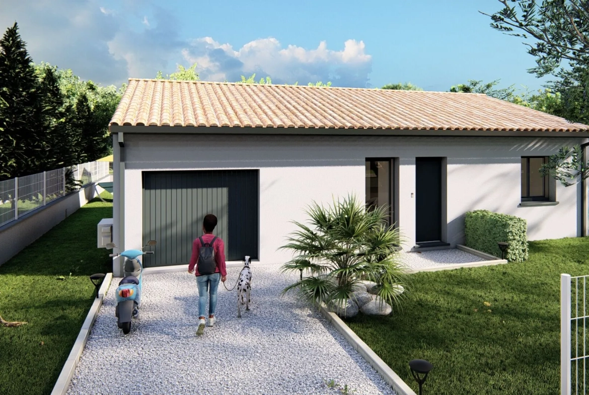 Maison neuve T3 à Gardouch avec garage et terrasse sur terrain de 400 m² 