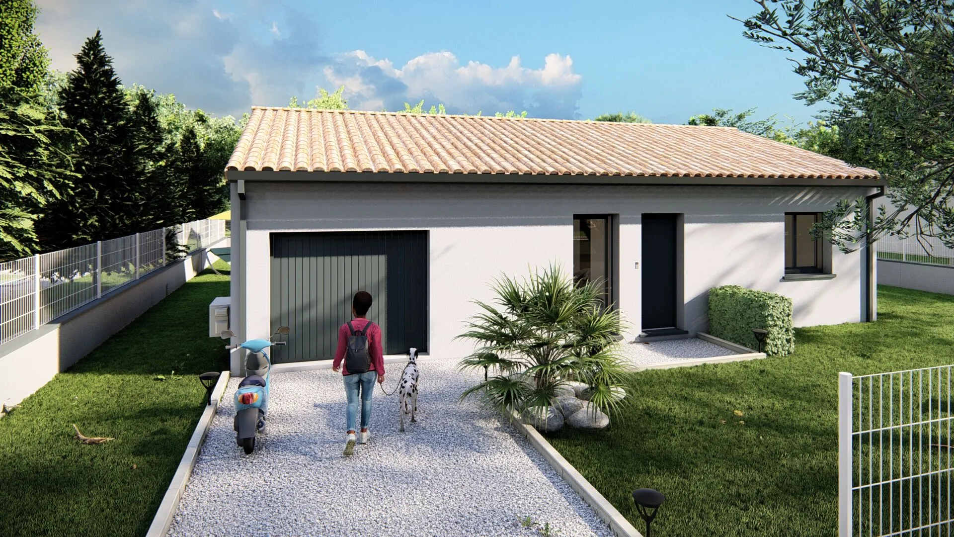 Maison neuve T3 à Gardouch avec garage et terrasse sur terrain de 400 m² 