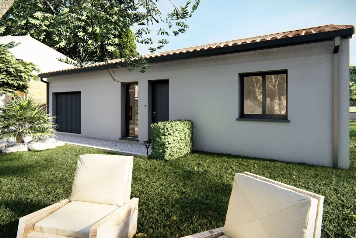 Maison neuve T3 à Gardouch avec garage et terrasse sur terrain de 400 m² 