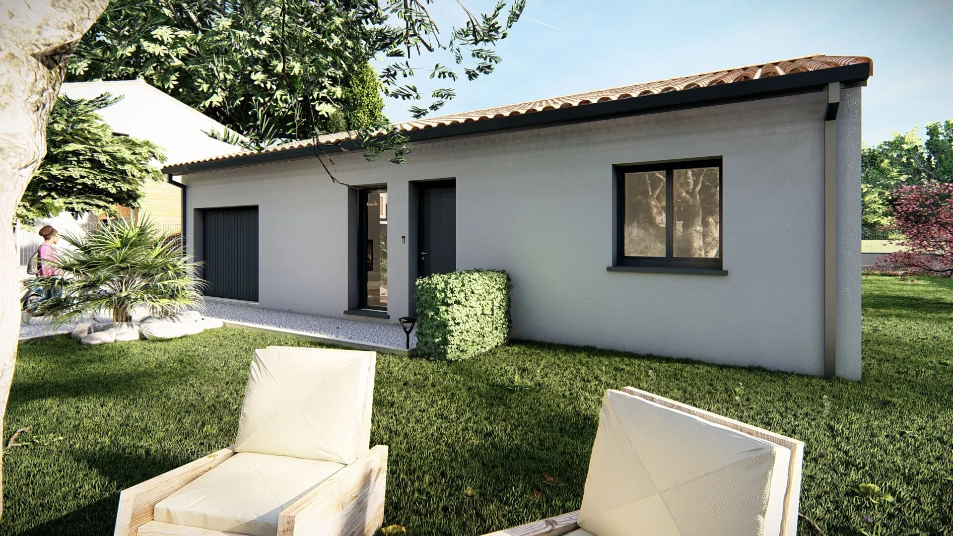 Maison neuve T3 à Gardouch avec garage et terrasse sur terrain de 400 m² 
