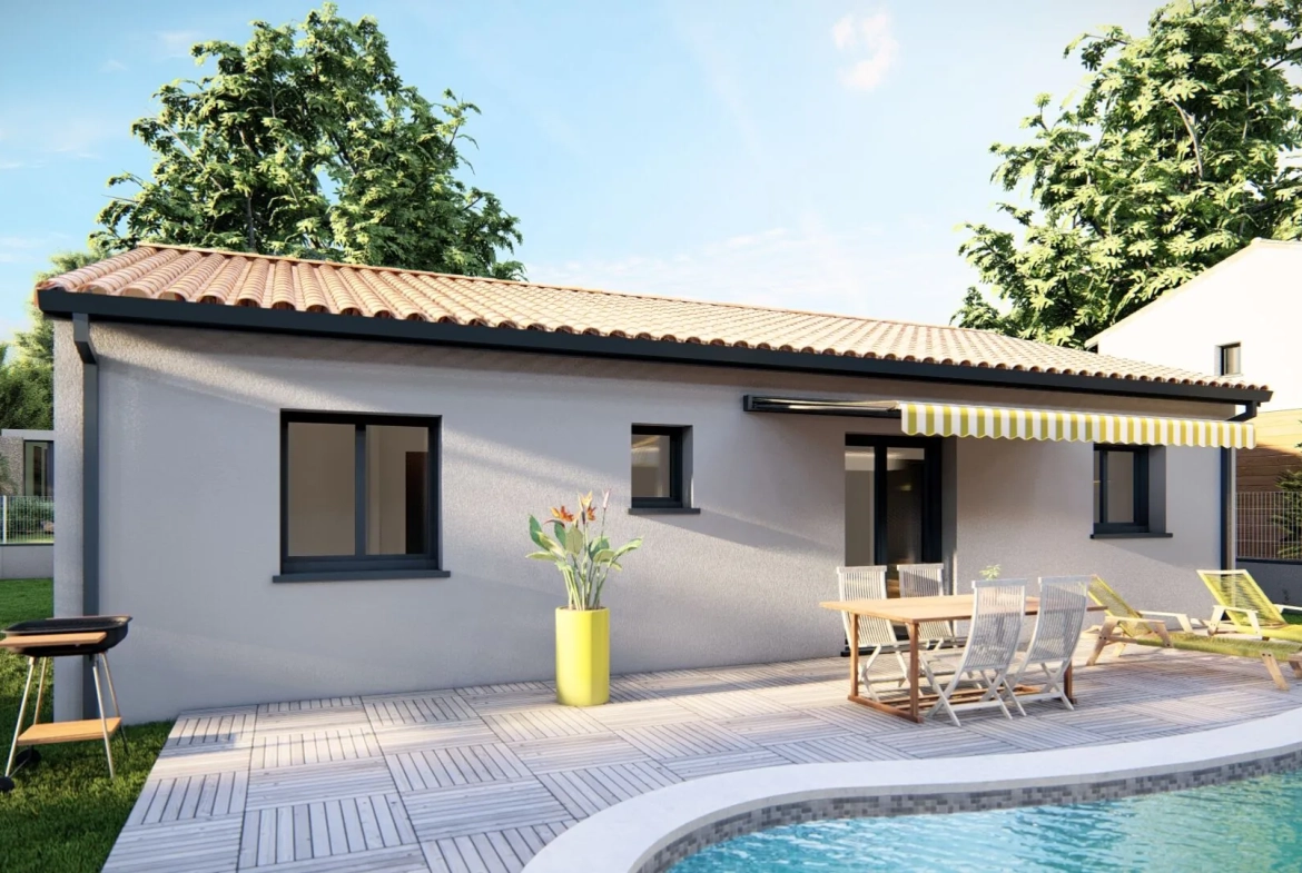 Maison neuve T3 à Gardouch avec garage et terrasse sur terrain de 400 m² 