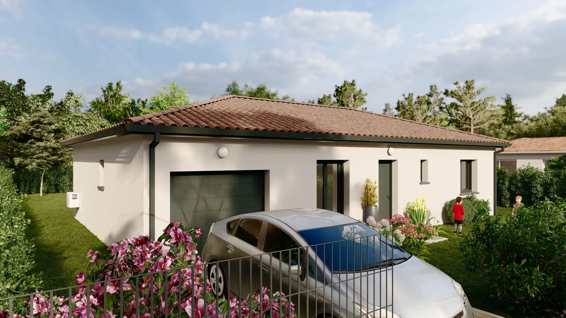 Maison neuve à Muret sur terrain de 729 m² avec garage et séjour lumineux 