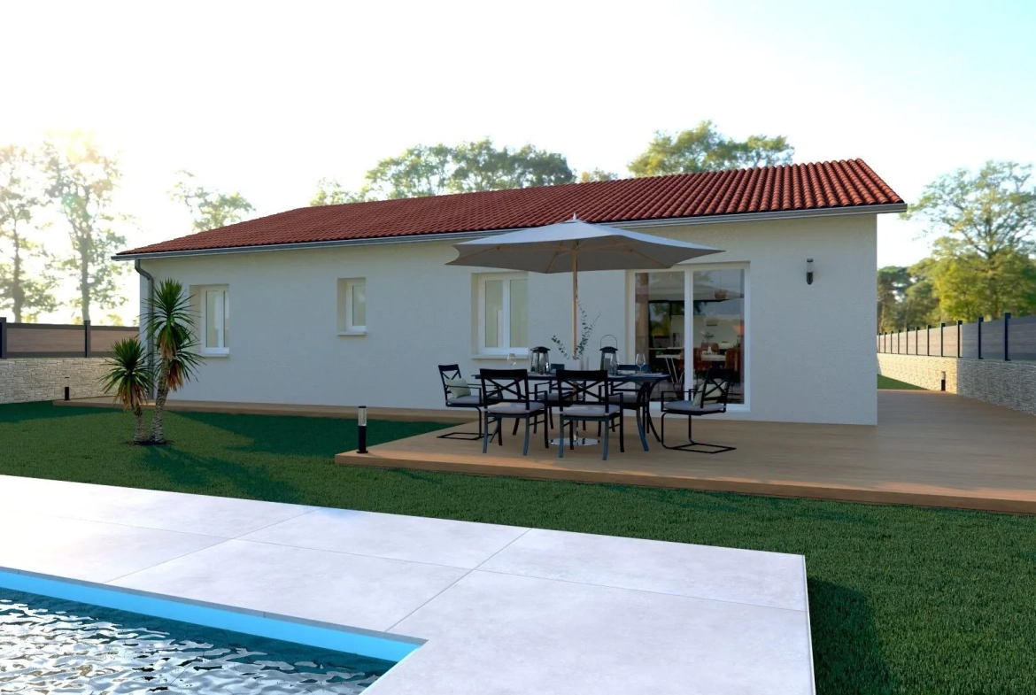 Maison neuve conforme RE2020 à Saint Bonnet le Château - 85 m² avec jardin et garage 