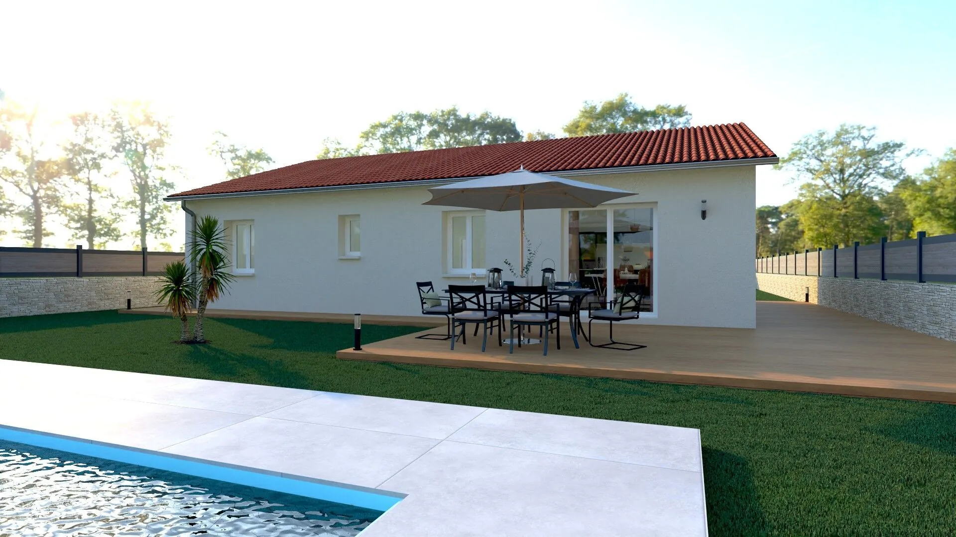 Maison neuve conforme RE2020 à Saint Bonnet le Château - 85 m² avec jardin et garage 