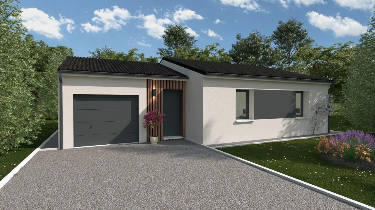 Maison individuelle neuve de 87 m² à Thuré avec 3 chambres et garage 