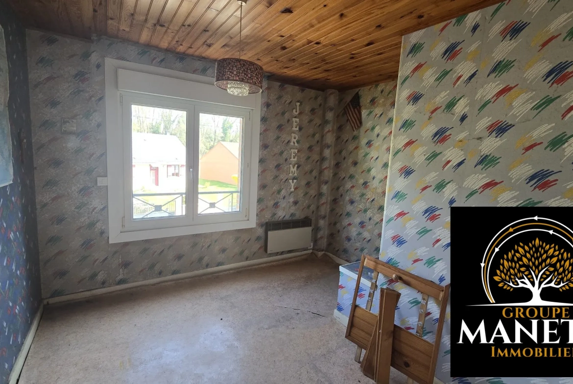 Maison individuelle à Lécluse - 85 m², jardin et garage, à rénover 