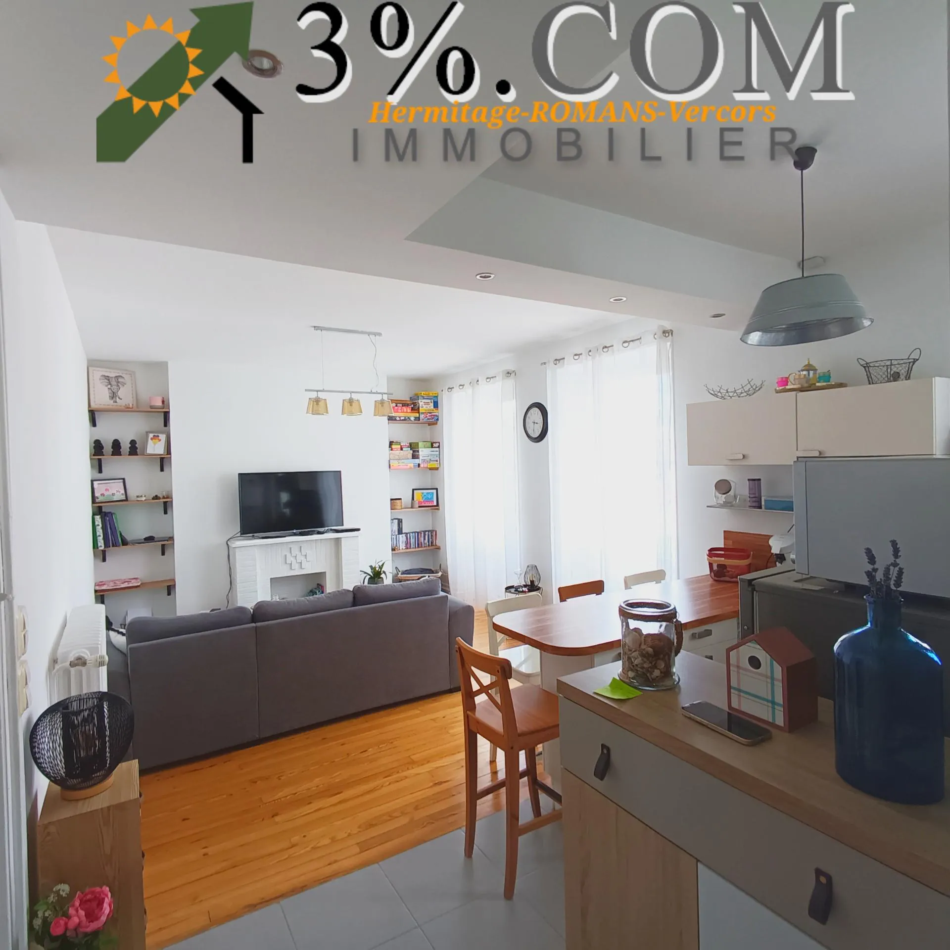 Appartement T3 de 64m² avec parking et caves en centre-ville de Bourg-de-Péage 