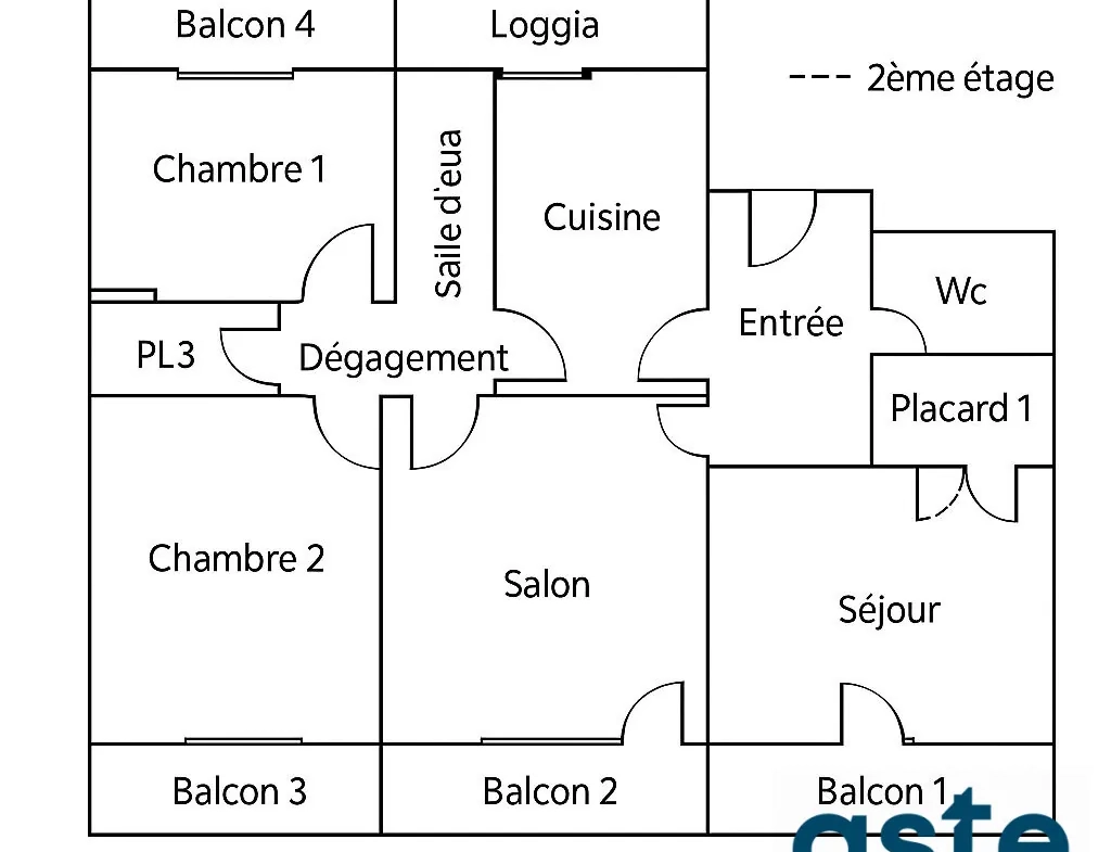 Appartement traversant T4 avec balcons, ascenseur et parking à Brest Saint-Michel 