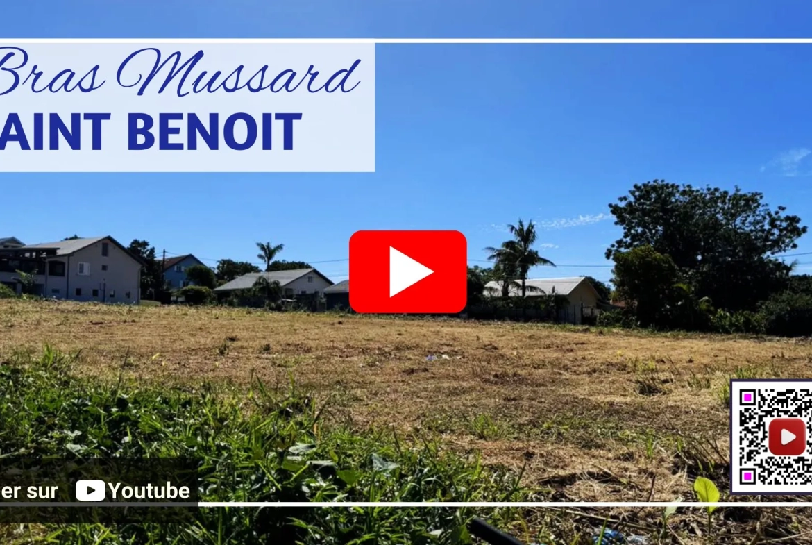 Terrain constructible plat à Saint-Benoît, secteur Bras Mussard, zone UB 