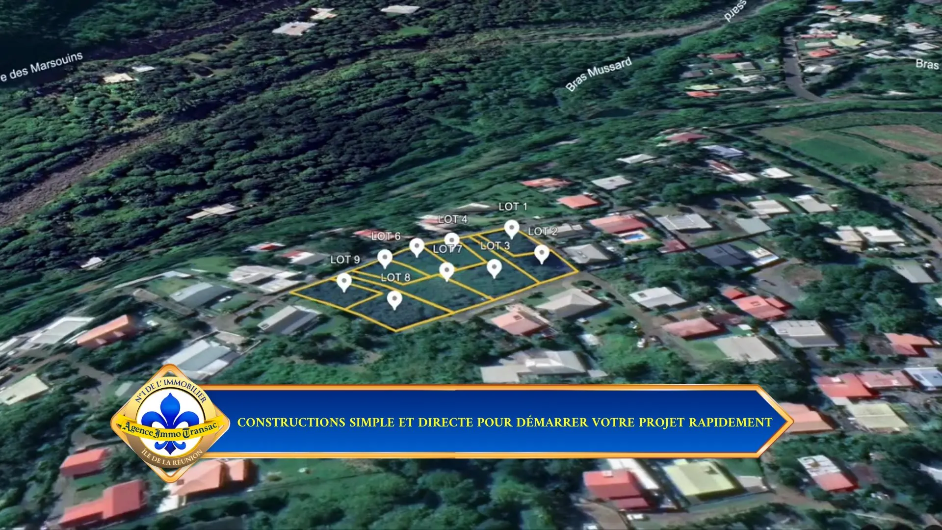 Terrain constructible plat à Saint-Benoît, secteur Bras Mussard, zone UB 