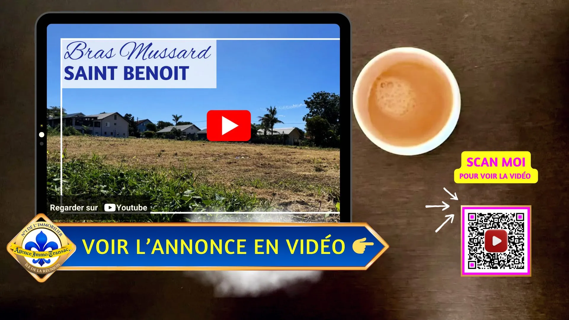 Terrain constructible plat à Saint-Benoît, secteur Bras Mussard, zone UB 