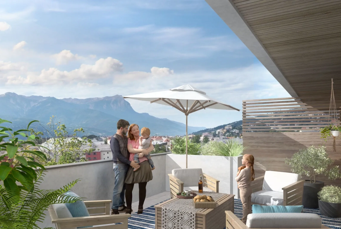 Programme immobilier neuf à Embrun avec livraison en 2026, appartements de standing avec jardin et terrasse 