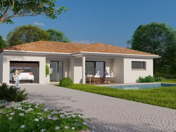 Construction moderne à Hurigny : maison neuve avec 3 chambres sur terrain de 800 m²