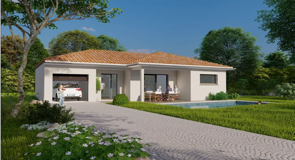 Construction moderne à Hurigny : maison neuve avec 3 chambres sur terrain de 800 m² 