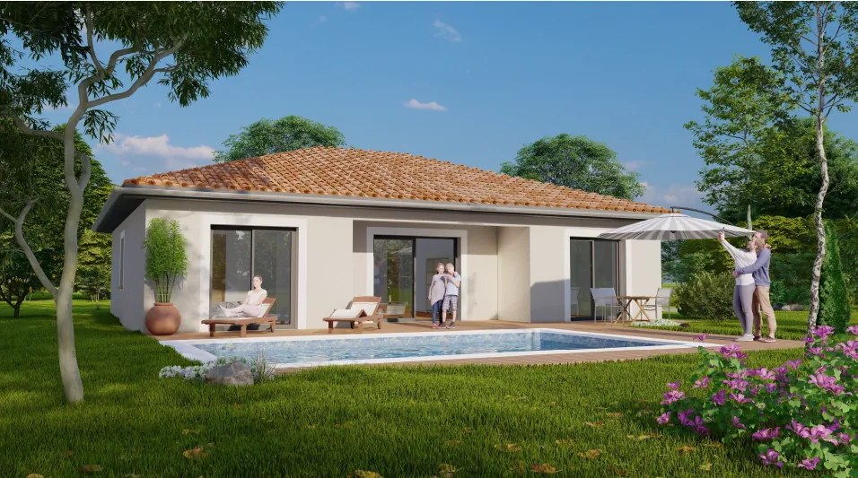 Construction moderne à Hurigny : maison neuve avec 3 chambres sur terrain de 800 m² 