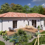 Maison neuve 3 chambres et 105 m² à Mezos, terrain viabilisé