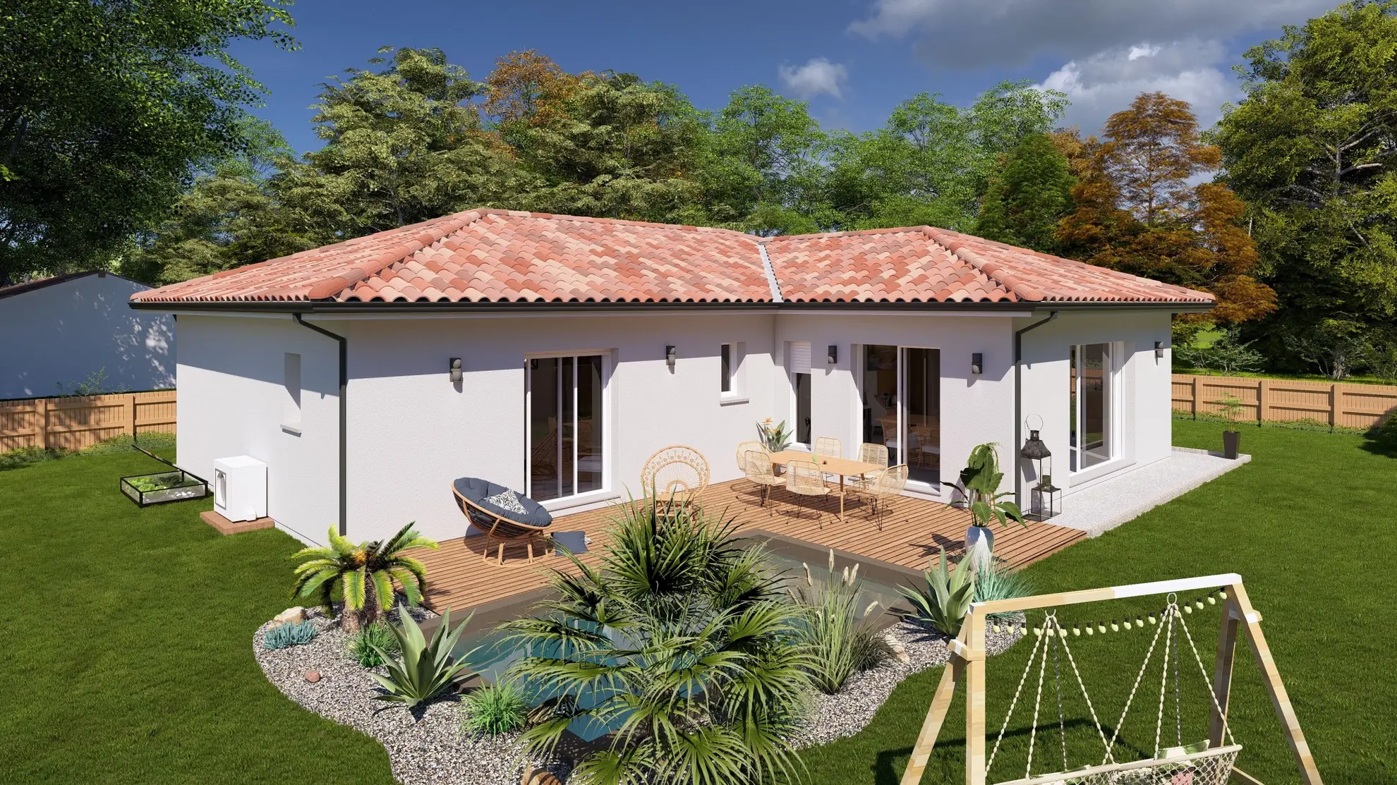 Maison neuve 3 chambres et 105 m² à Mezos, terrain viabilisé 