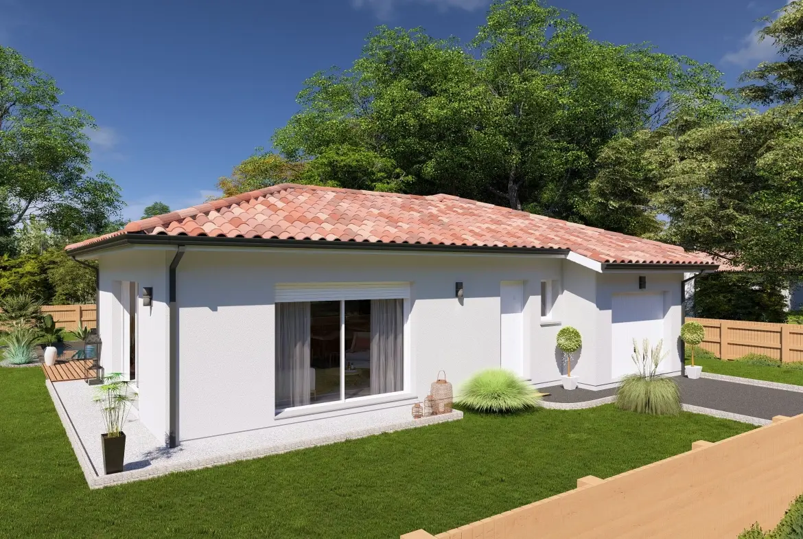 Maison neuve 3 chambres et 105 m² à Mezos, terrain viabilisé 