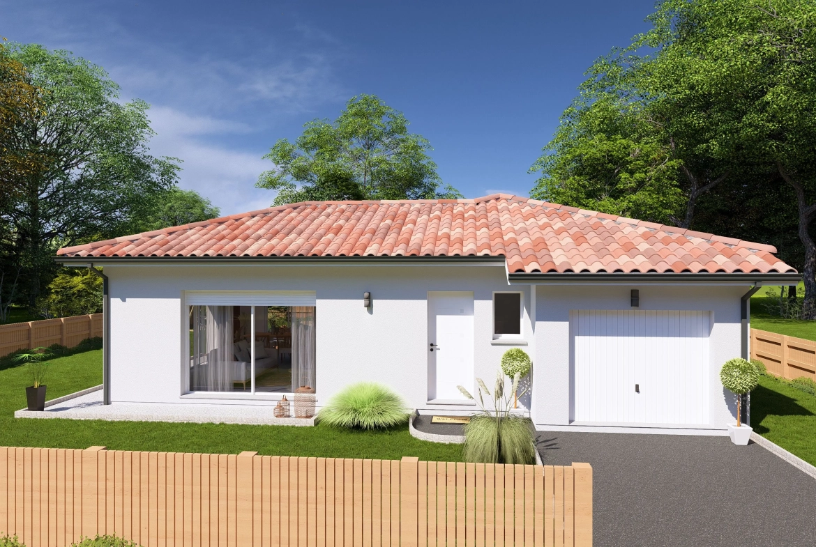 Maison neuve 3 chambres et 105 m² à Mezos, terrain viabilisé 