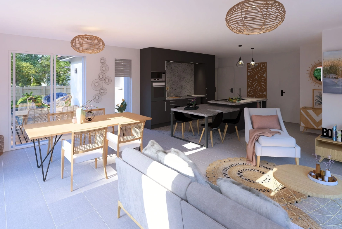 Maison neuve 3 chambres et 105 m² à Mezos, terrain viabilisé 