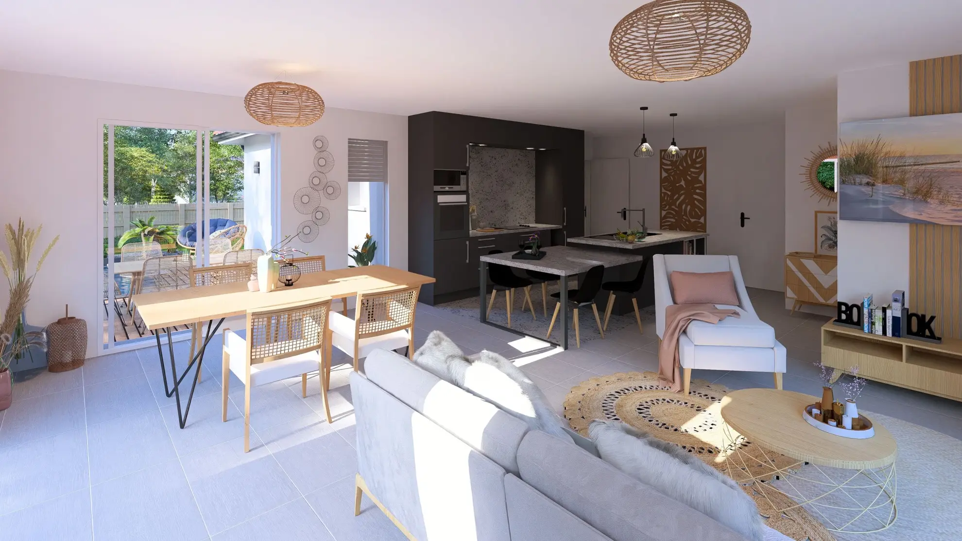 Maison neuve 3 chambres et 105 m² à Mezos, terrain viabilisé 