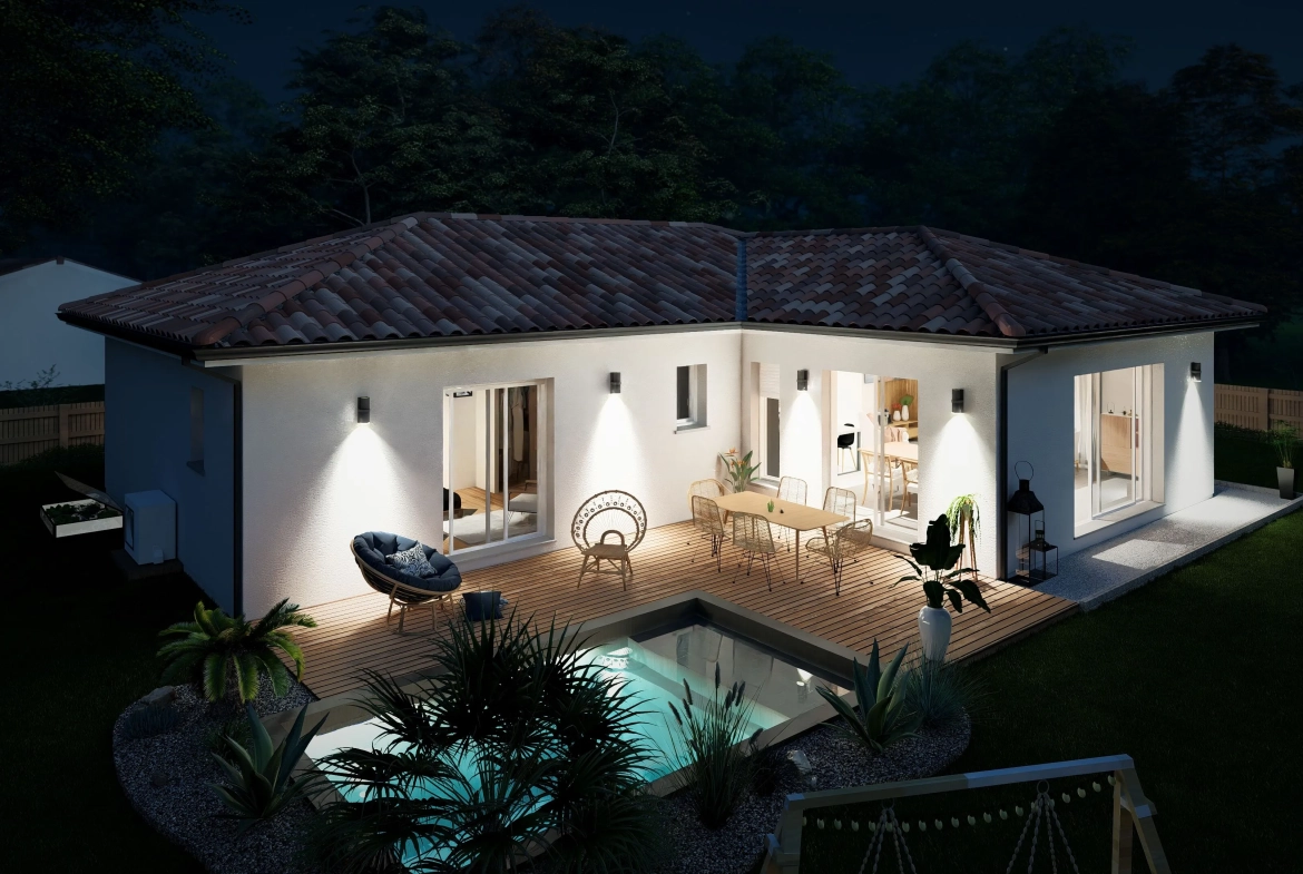 Maison neuve 3 chambres et 105 m² à Mezos, terrain viabilisé 