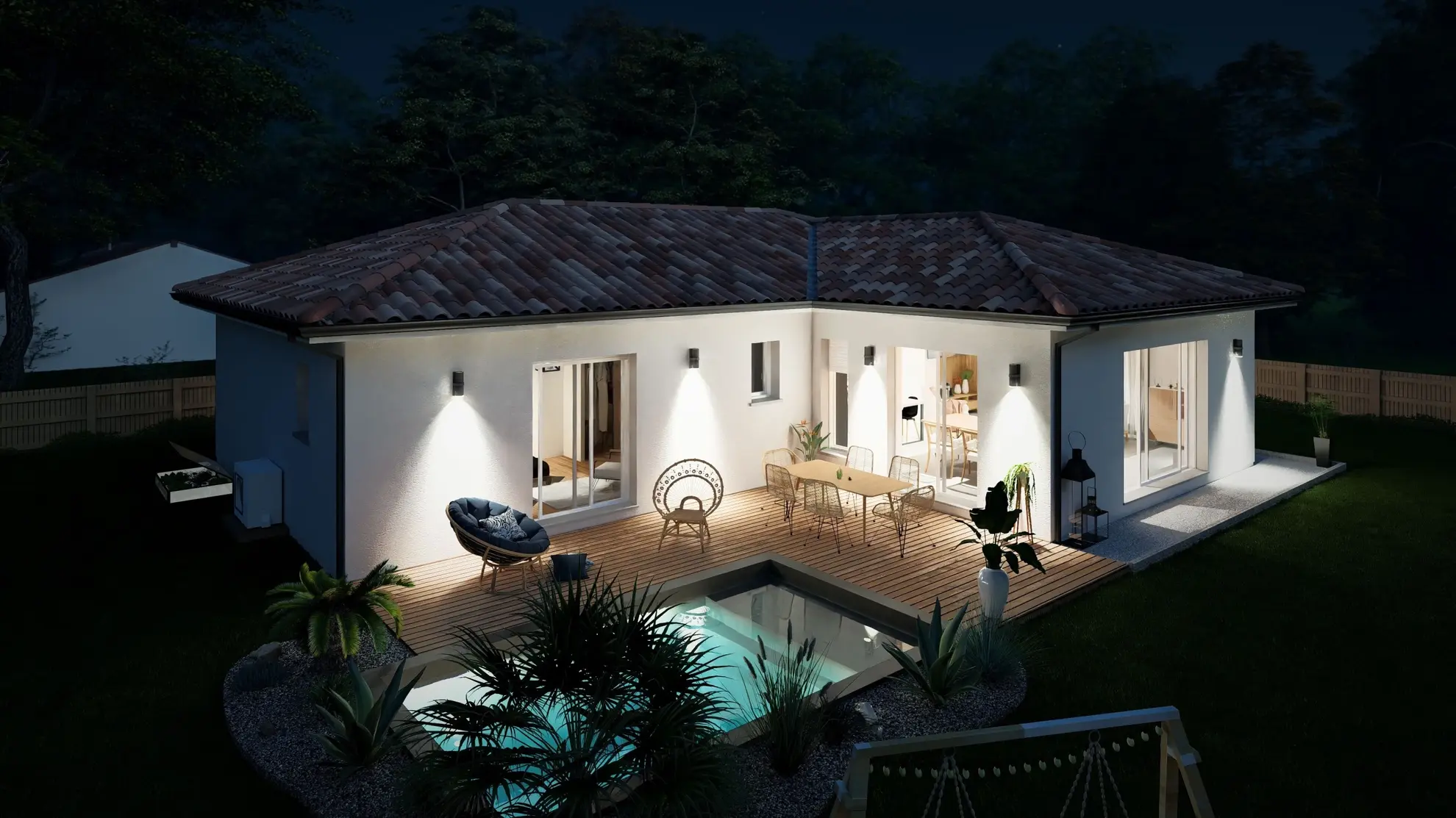 Maison neuve 3 chambres et 105 m² à Mezos, terrain viabilisé 