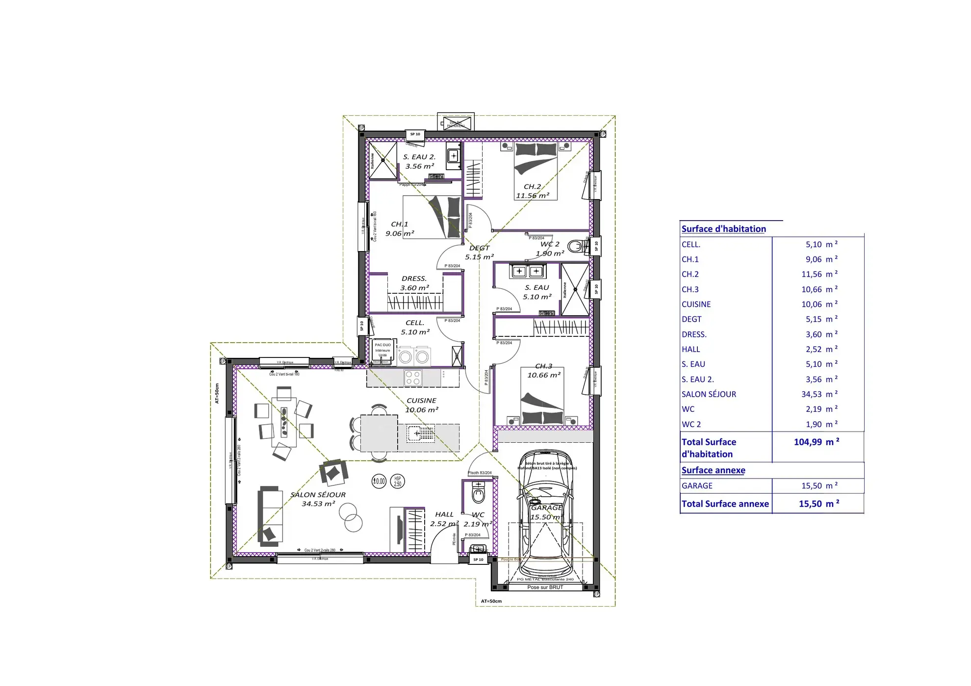 Maison neuve 3 chambres et 105 m² à Mezos, terrain viabilisé 